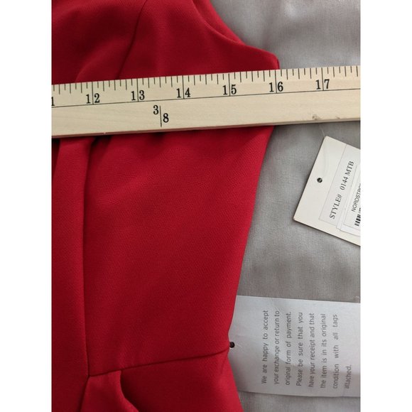 NWOT Taylor Black Label Crepe Tiered High/low Midi Dress 2 Red - Picture 10 of 12